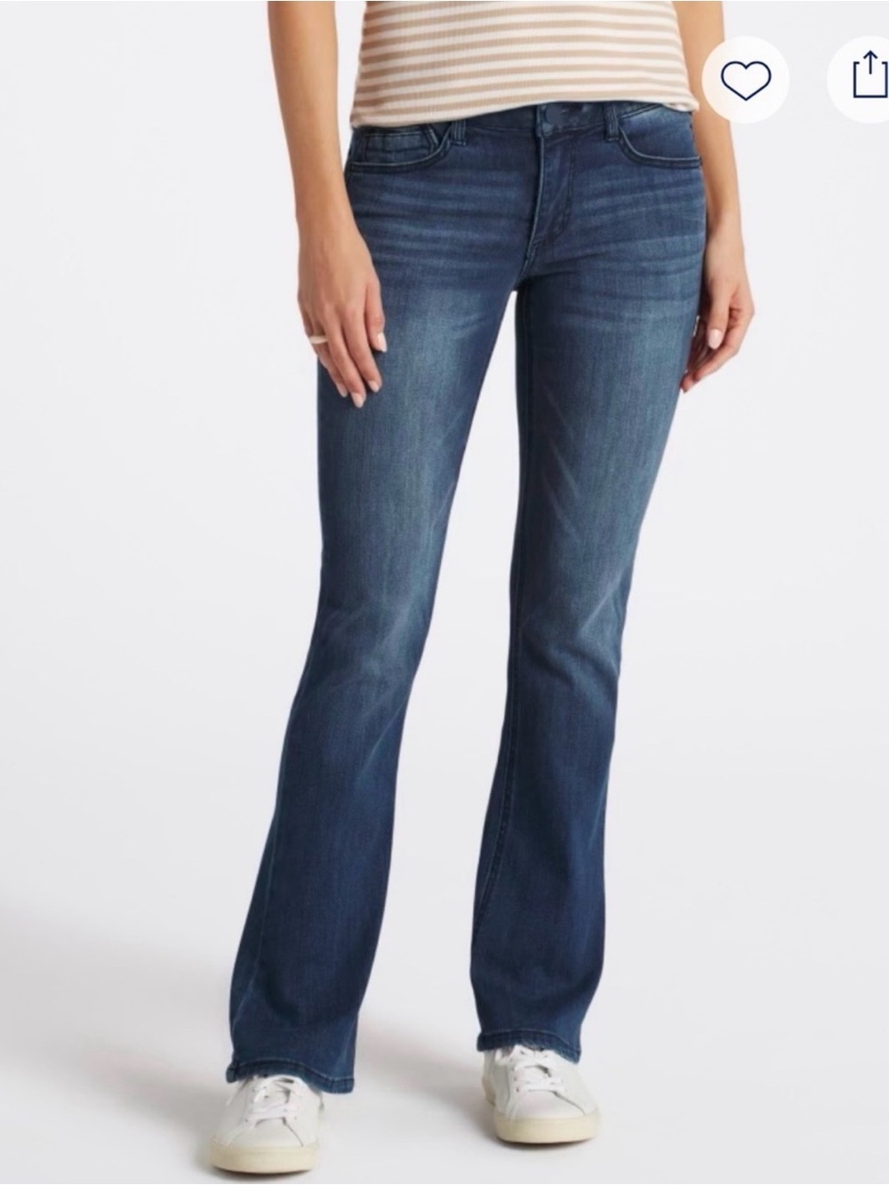 Democracy “Ab” Solution Itty Bitty Boot Bootcut Jeans in Blue Denim, Size 14 NEW